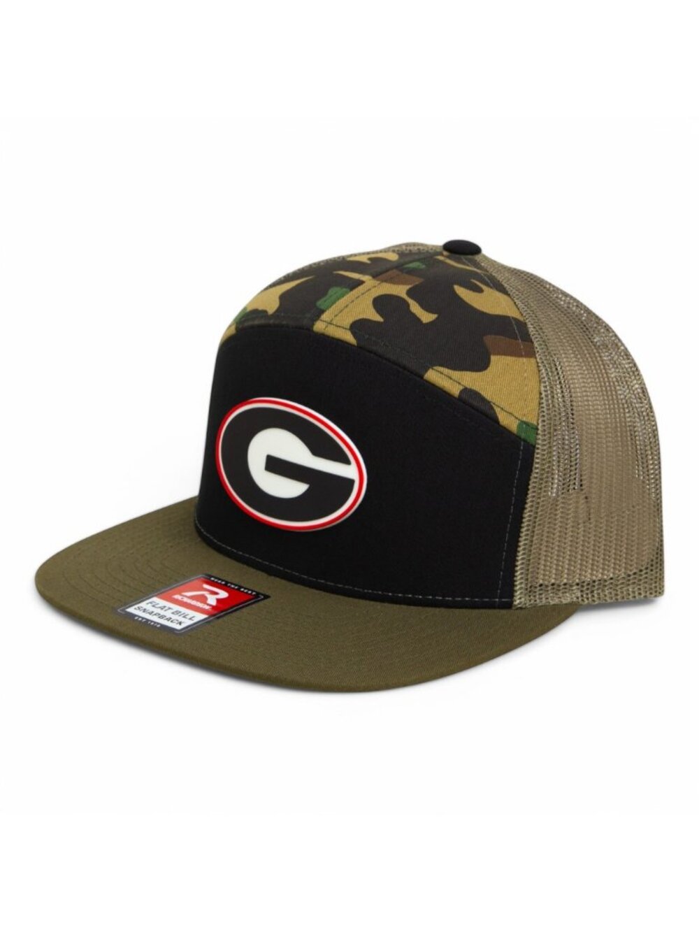 Georgia Bulldogs Power G 3D Snapback Seven-Panel Flat Bill Trucker Hat- Black/ L